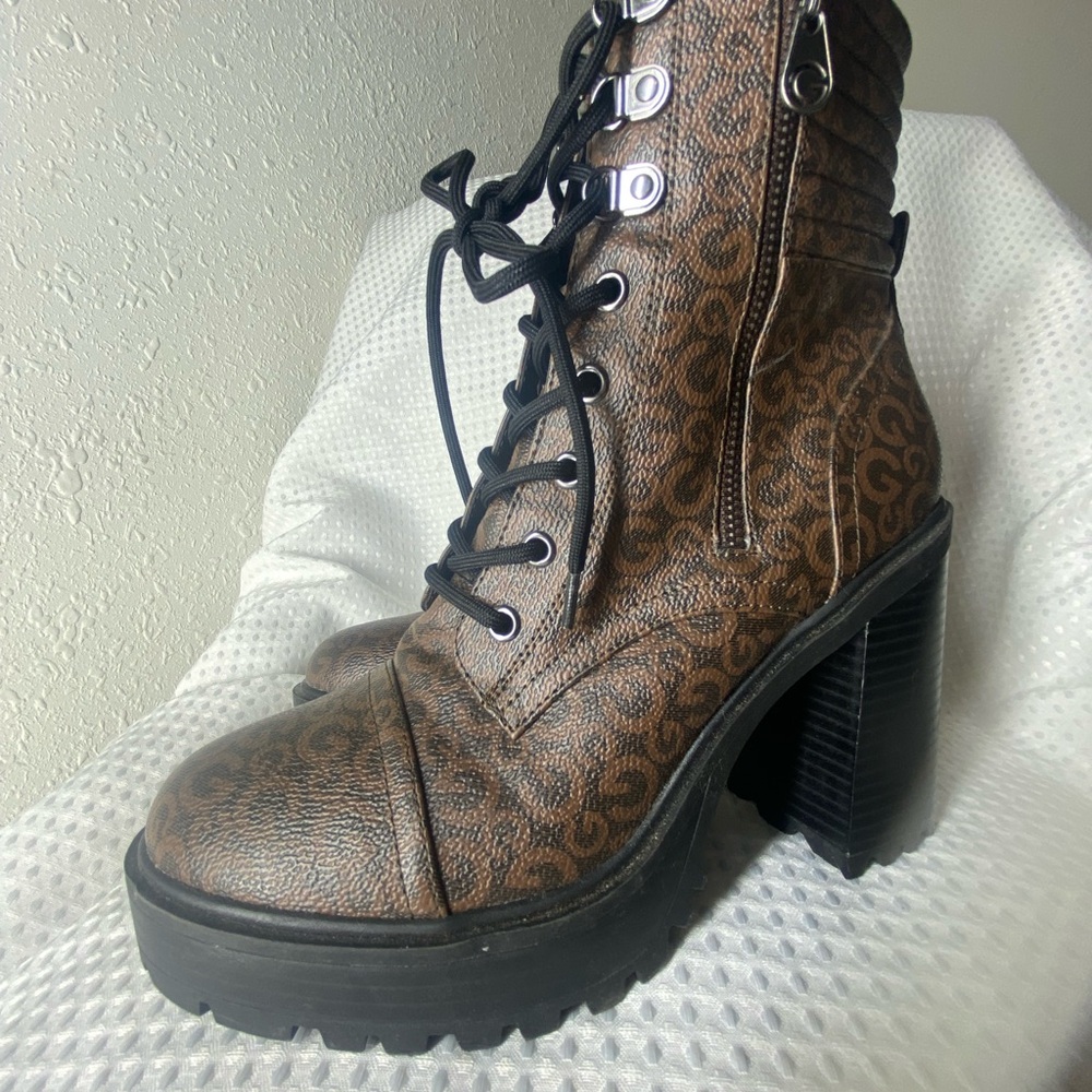 Brown Patterned Women's Boots